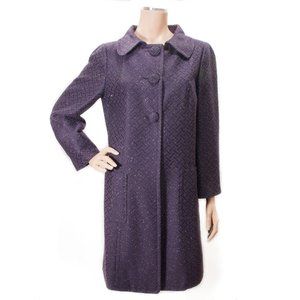W by WORTH Shimmery Deep Purple Tweed Duster Coat